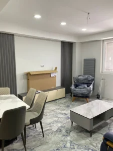 white frame renovation and furnishing